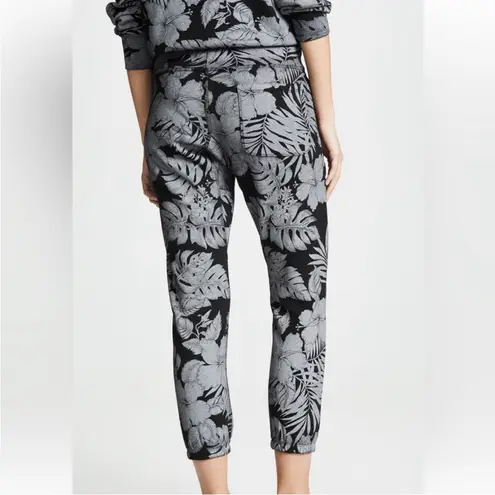 NSF Sayde Sweatpants Tropical Floral Print Black/Grey Women’s Petite P (XS) Black