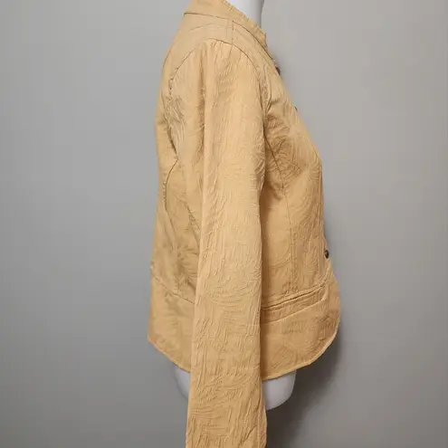 Christopher & Banks Yellow Jaquard Cotton Blend Blazer Size Small