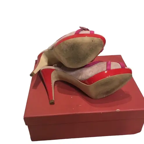 Sasha London Joyce Red Combo Shoes Pink Size 8.5