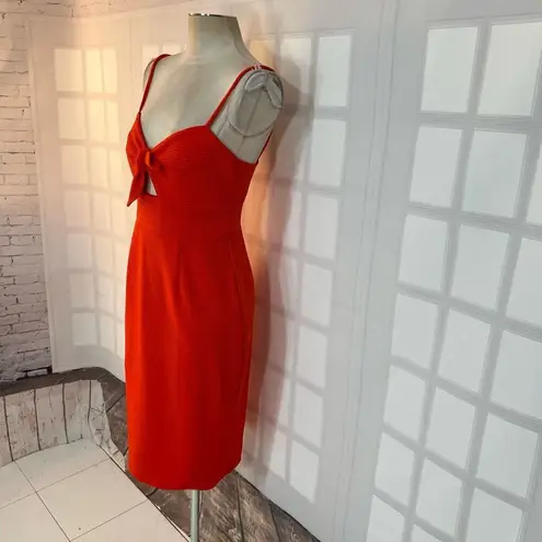Hutch Anthropologie Orange Sleeveless Tie Knot Cutout Summer Dress Size Small