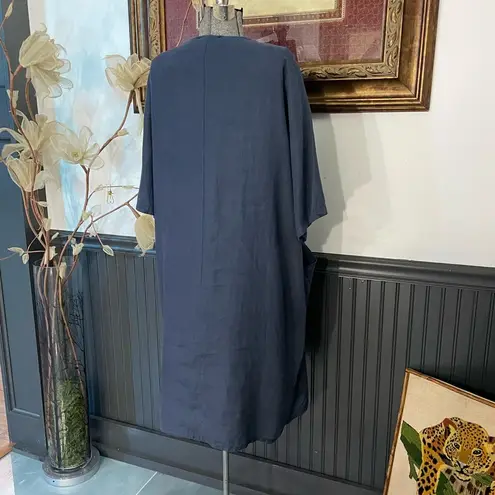 BECASA 100% Linen Slate Blue Lagenlook Box Dress