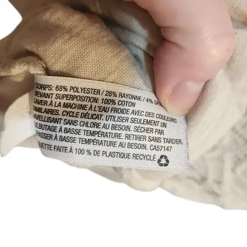 Ava & Viv Beige Floral Lace Front Sleeveless Scoop Neck Casual Tank Top Size 3X