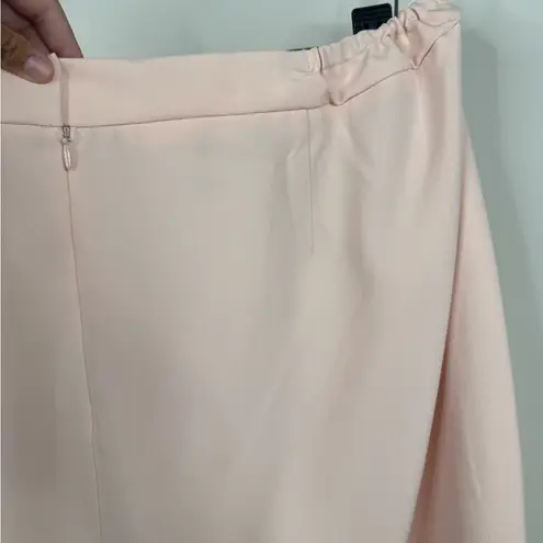 Le Suit NEW 2 Piece Blazer and Ruffle Hem Skirt Suit Size 22W Light Pink NWT