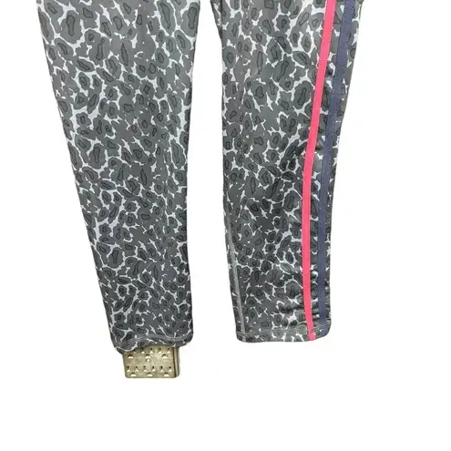 The Upside Snow Leopard Drawstring Crops Leggings Gray Size Small