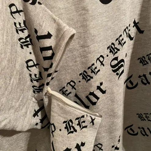 Taylor Swift Rep Rep Rep Gray Zipper Sleeve Reputation Sweatshirt L