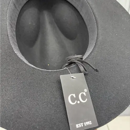 C.C. Exclusives Black Wool Fedora Leopard Band Mob Wife Halloween Gangster Hat