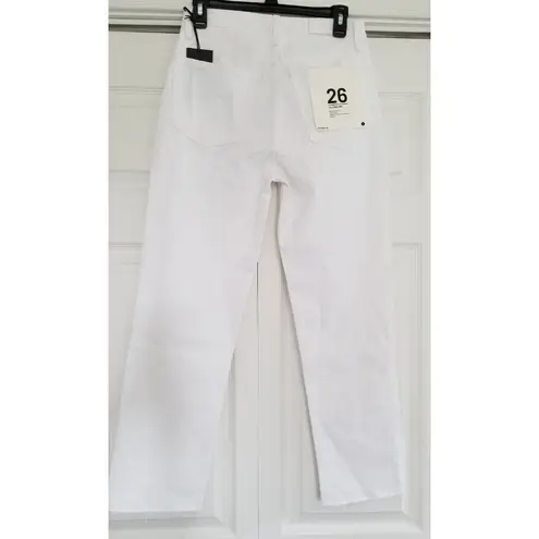 RE/DONE 70s Stove Pipe High Rise Jeans White Destroyed Straight Leg Womens Sz 26