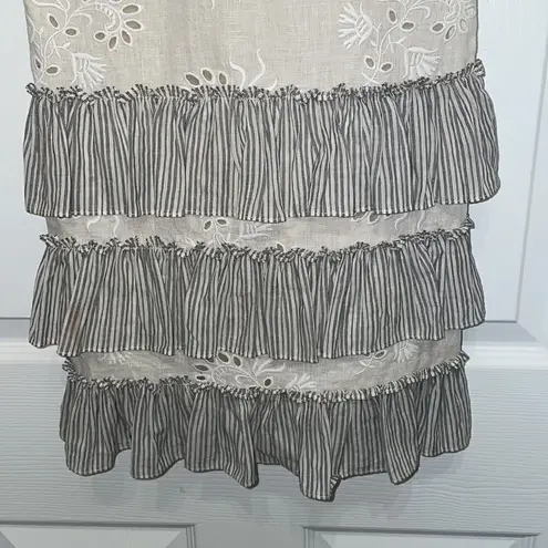 Rebecca Taylor Garden Linen Eyelet Dress in Vanilla