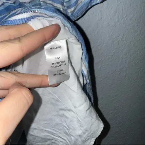 NEW Avara Libby Dress Coastal Cowgirl Stripe Tiered Mini Boho Beach Resortwear S Blue