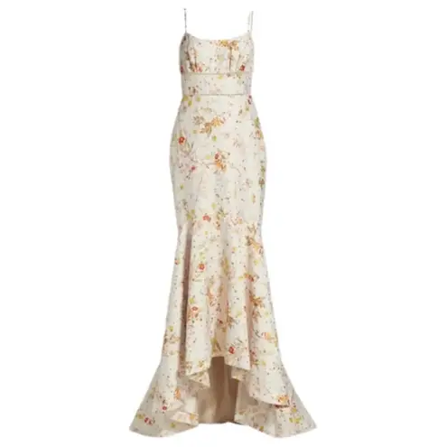 Monique Lhuillier Wildflower Jacquard Mermaid Gown Dress