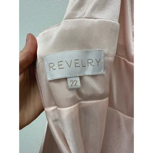 Revelry Celine Satin Pleated Dress Honey Beige or Gold Champagne Size 22
