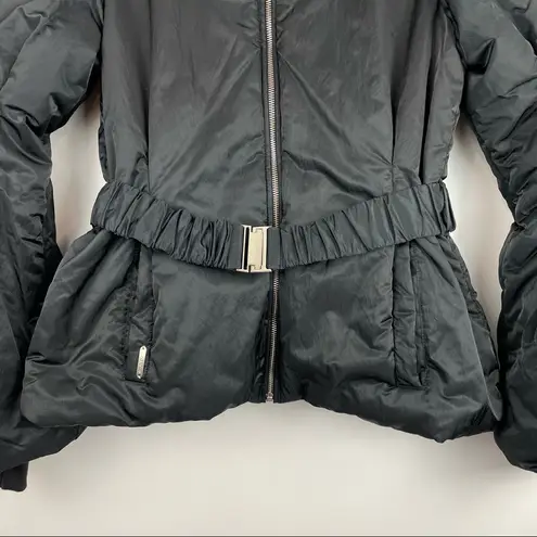 Y2K GANT Collection Womens Coat High Zip Neck Balloon Sleeves Black Sz Large