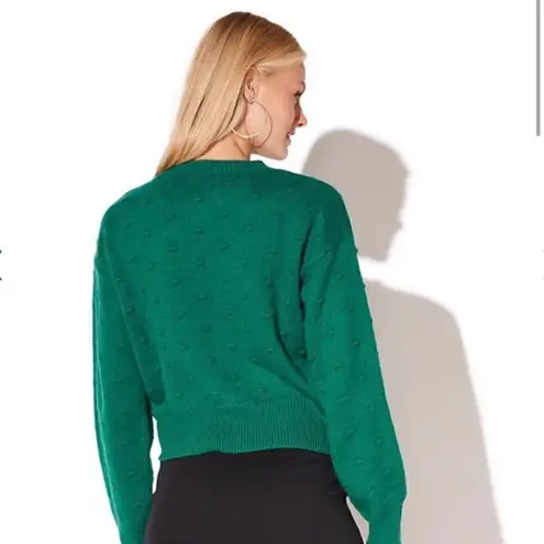 Vylette Bauble Stich Crew Neck Crop Sweater Green Juniors Large Pullover Size undefined