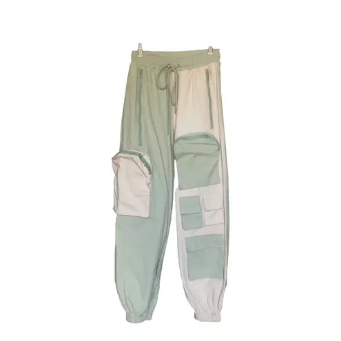 Hot & Delicious Colorblock Cargo Jogger Pants Multi Pocket Women's Size Small