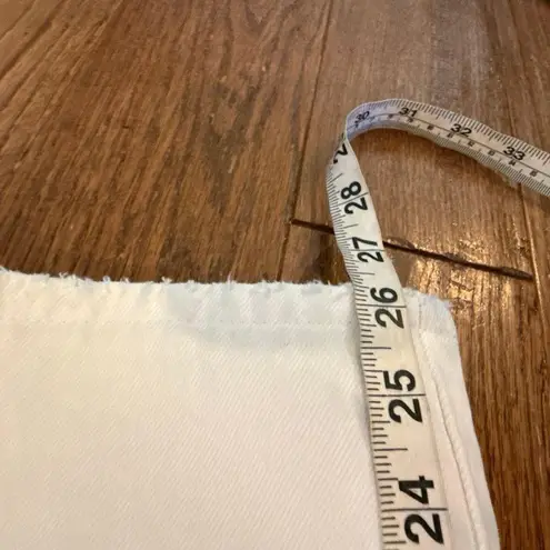 Rollas Layla high rise straight white distressed knee jeans size 27