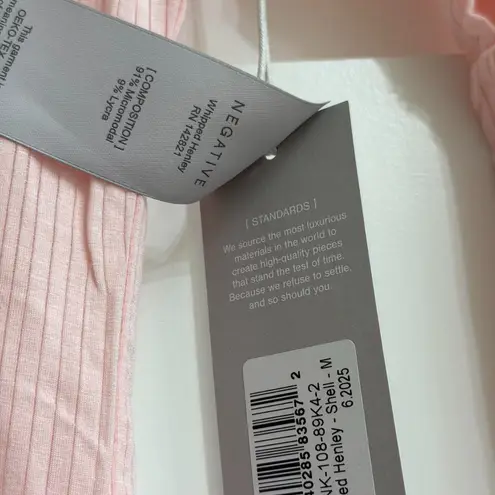 Negative Underwear Whipped Henley in Shell, Size Medium