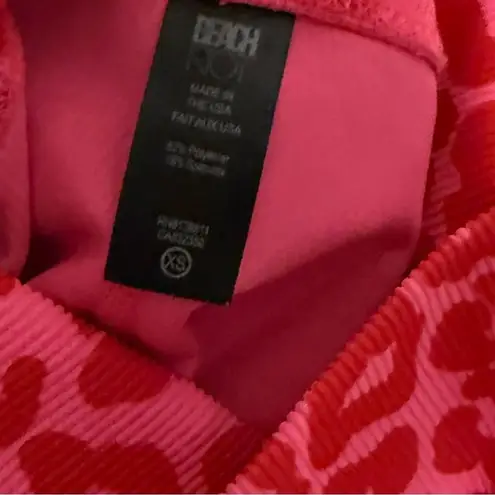 Beach Riot Ayla Legging in Famous High Risk Red Leopard Pink Ribbed- Size XS