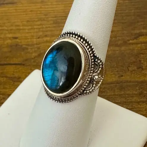 PTI Sterling Silver Labradorite Women’s Ring QUALITY Size 7 NWOT Blue