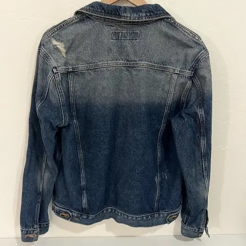 Calvin Klein  Jeans Distressed Denim Jacket Size Small Oversized Fit