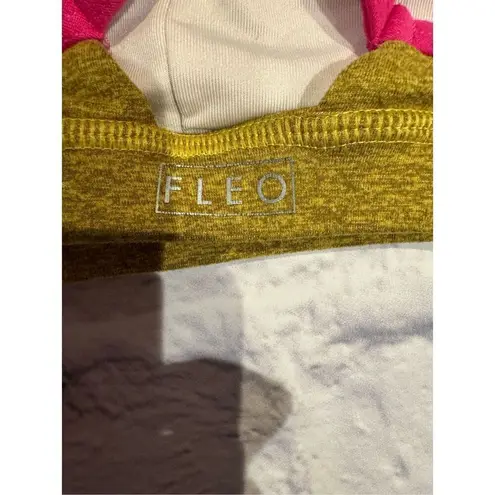 Fleo Reinette Sports Bra in Bronze Bamboo/Cabaret Size Medium Yellow