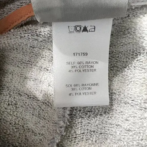 Dolan Left Coast Hoodie Sweatshirt Top M Gray Short Sleeve Dolman Frayed Trim Gray Size M