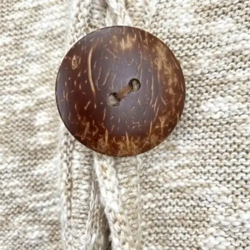 JM Collection Women's Beige Marbled Cardigan Sweater Granola Girl Neutral Knit