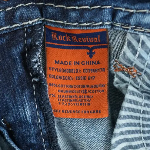 Rock Revival  Jeans Womens 28 Blue Low-Rise Bootcut Embellished Essie Y2K Western