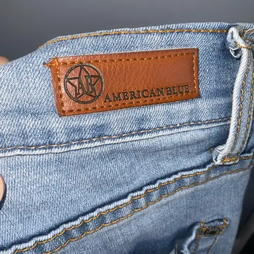 American Blue Light Blue Distressed Ripped Skinny High Waist Junior’s Jeans 13 Size undefined