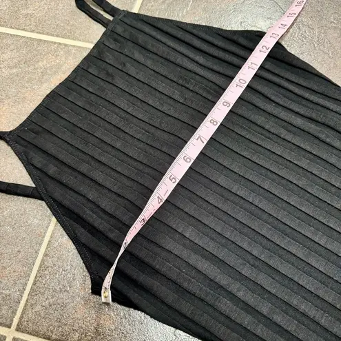 Reformation  Jeans Ribbed High Neck Sleeveless Long Maxi Dress Black Medium M