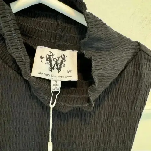 Who What Wear W By Who Wear What When Where Shirt Blouse Black Ruched Turtleneck Textured S