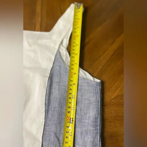 island company Aloha Linen Colorblock White Blue Mini Dress Coastal Size XS