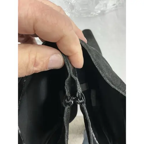 Womans Maraolo Month Mid Calf Boots 8.5 Black Red Pointed Toe Side Zip Stilettos