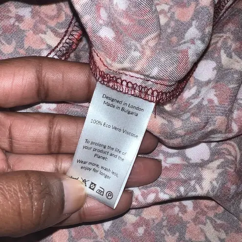 NWT Saint + Sofia Olivia Autumn Floral Long Sleeve Minj Dress size 10 Orange