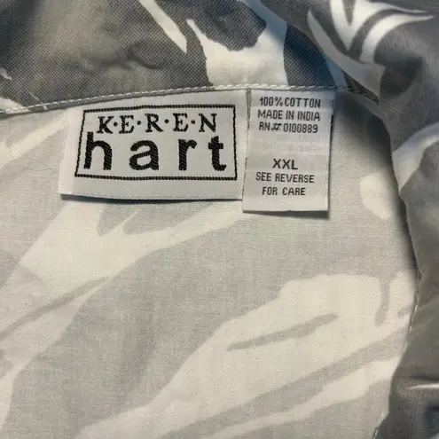 Keren Hart Women XXL Jacket Camo Light Weight 100% Cotton Side Seam Pockets Camo Gray Size 2X