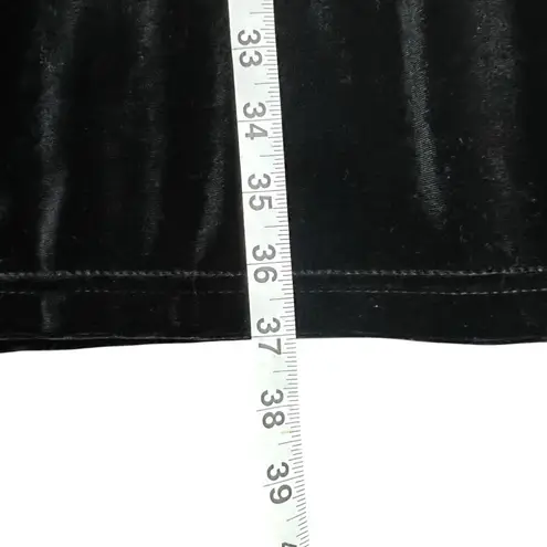 Vintage Clio Velvet Midi Skirt M Black Side Slit Dark Academia Whimsygoth USA Size M