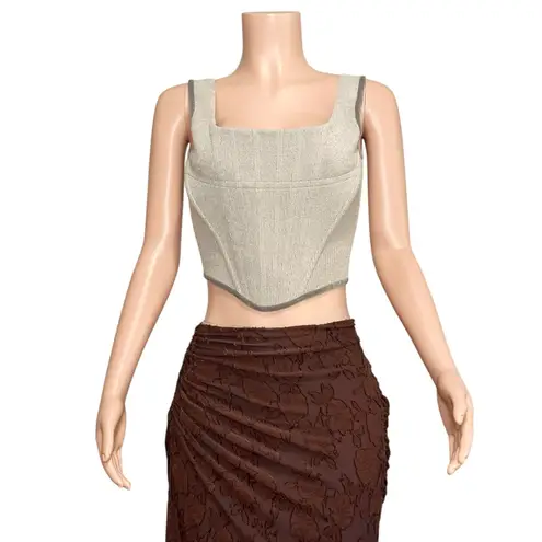 With Jean WITH JÉAN June Corset Top, Grey, Small