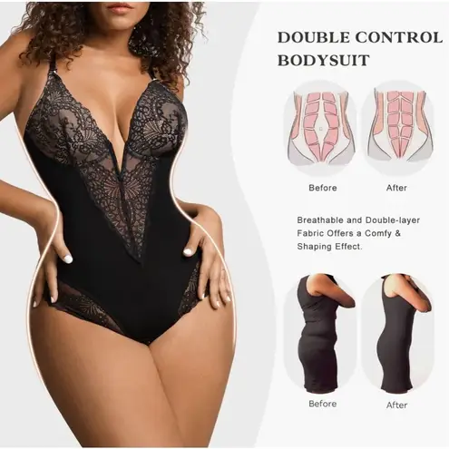 NEW Popilush Lace Shapewear Bodysuit Tummy Control 4X 20/22 Black