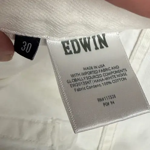 Edwin “Hana” Classic Straight Crop Jeans White Size 30