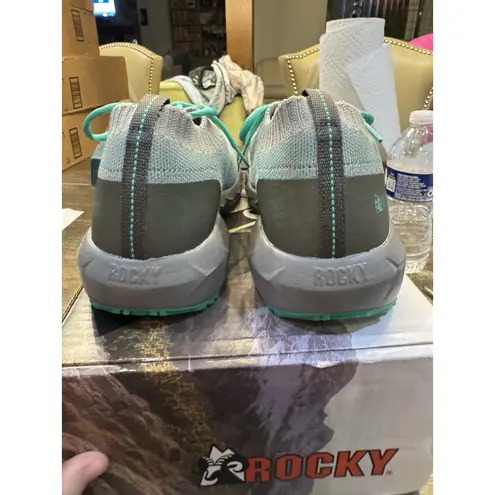 Rocky Women's Worknit Safety Shoes Size 9M Slip Resistant Gray Mint Composite