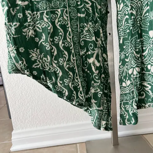 Millibon USA Millibon green floral paisley cropped wide leg jumpsuit