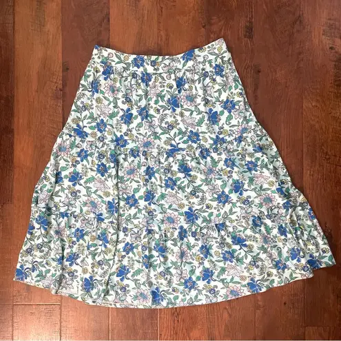 Lands'End LAND’S END floral, tiered maxi skirt, plus size L (14-16)