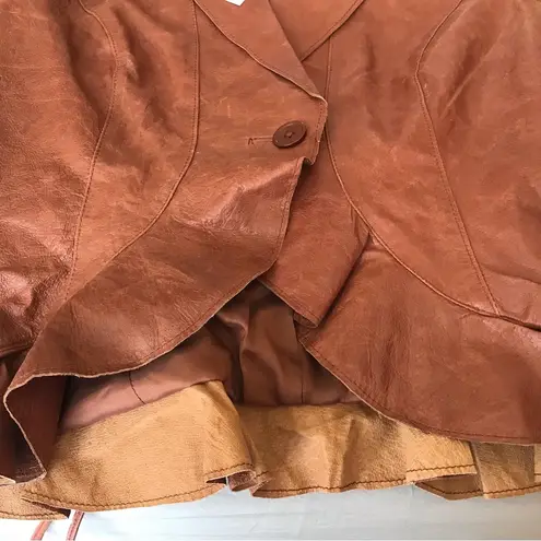 Together 100% Leather Jacket Brown Size 10