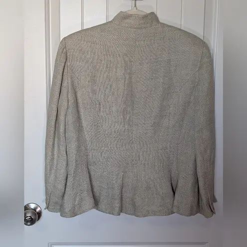 Ralph Lauren Vintage  Linen Tweed Blazer Women's 12 Light Cream/Green