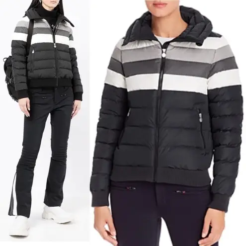 Perfect Moment Queenie Down Coat Jacket, Black Rainbow Size XS New w/Tag