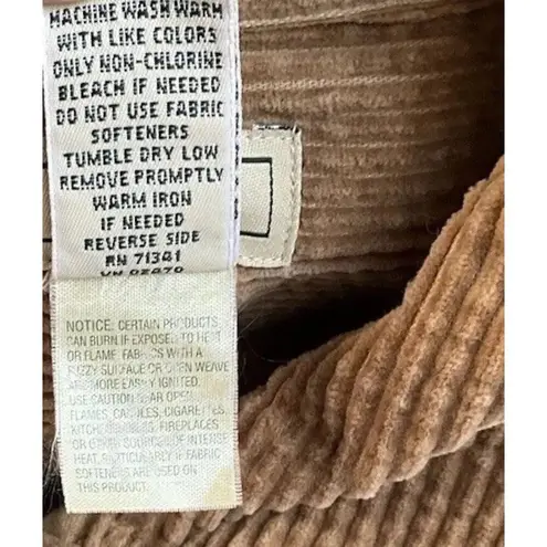 VTG LL Bean Thick Wide Wale Corduroy Chore Shirt Jacket Sz Reg M Khaki Retro 90s Tan Size M