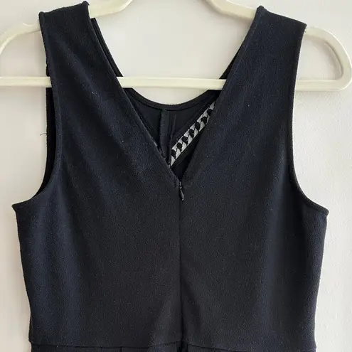 Maison Jules Black Pleated Mini Dress with Diamond Cutouts, Size Large