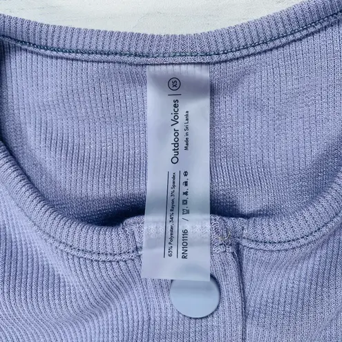 Outdoor Voices  Cozy Rib Knit Cropped Snap Cardigan