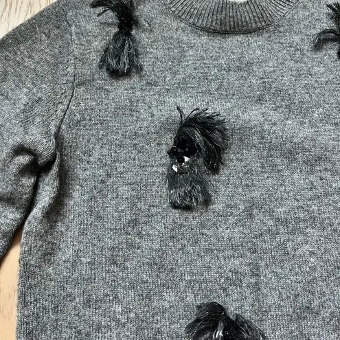 3.1 Phillip Lim Embellished Tassle Grey Crew Neck Sweater