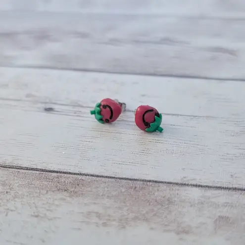 Smiling Strawberry Stud Earrings