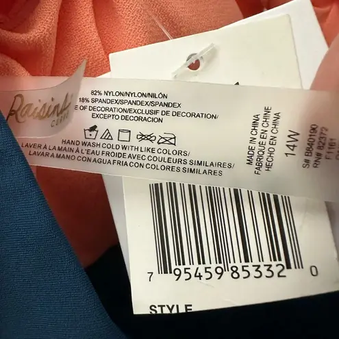 Raisin's Curve Gaia High Leg One Piece Swimsuit Size 14W New With Tags